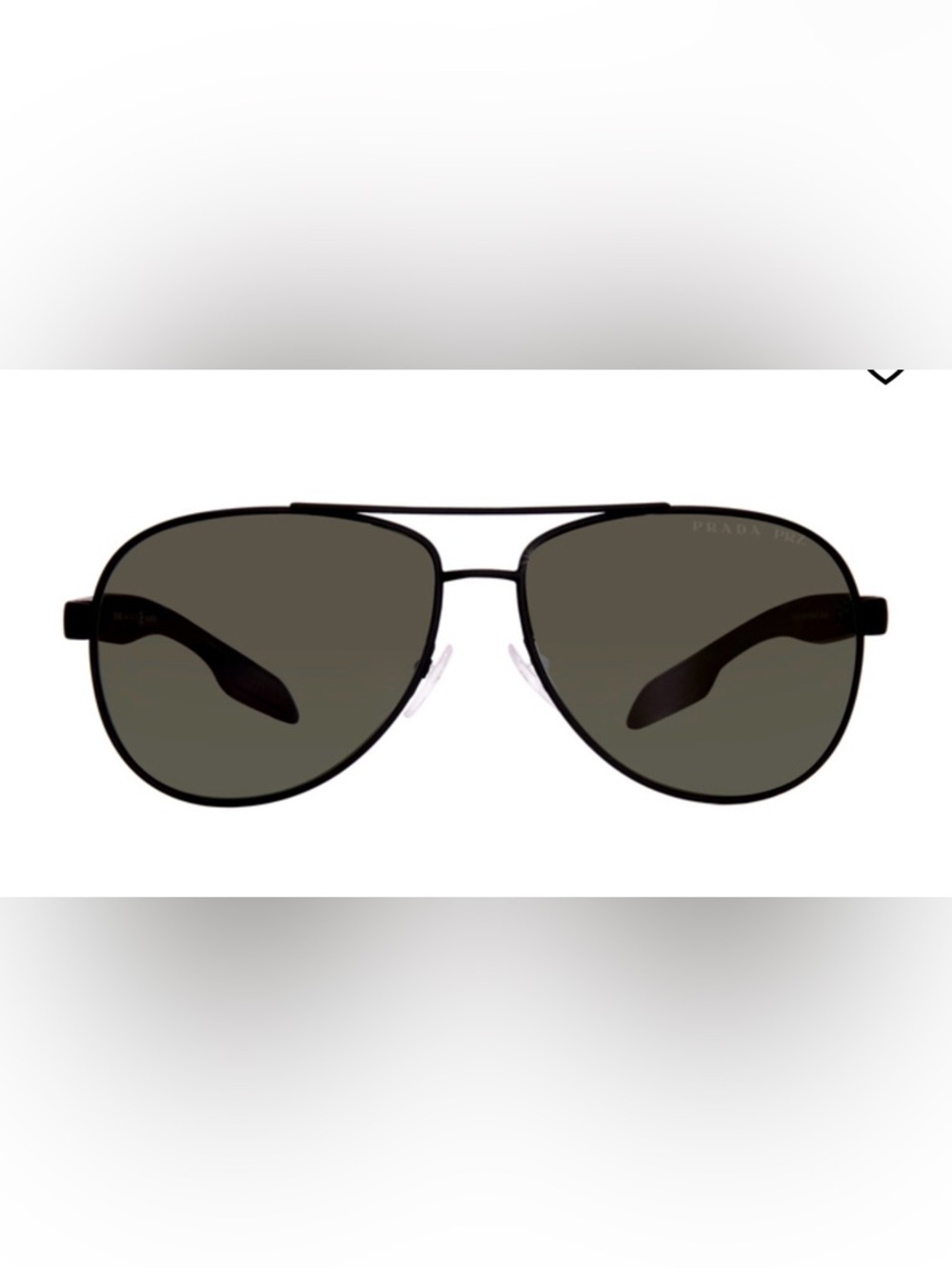 Prada Black PS 53PS Linea Rosa Aviator Sunglasses with Red Logo Case - Picture 2 of 9